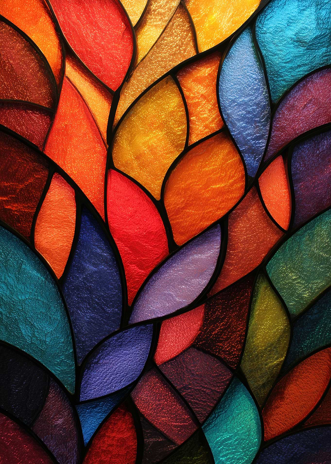 Colorful Stained Glass Abstract Pattern