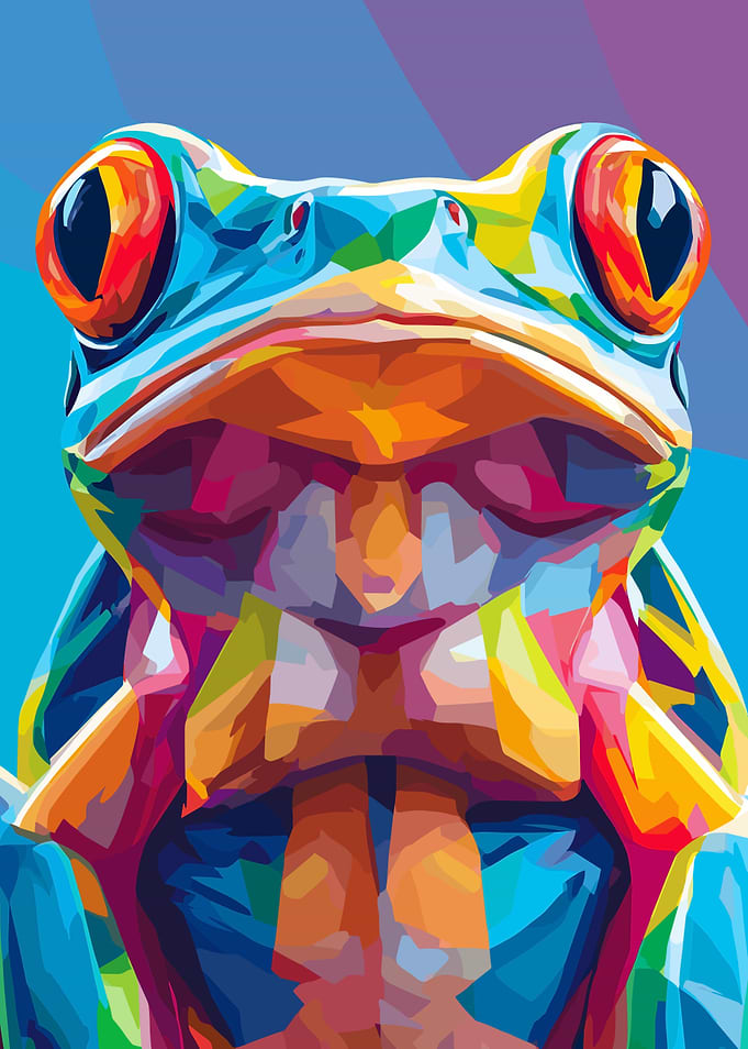 Colorful Frog Portrait