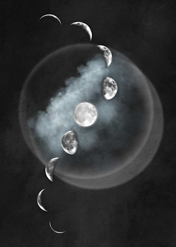 Moon Phases Digital Art