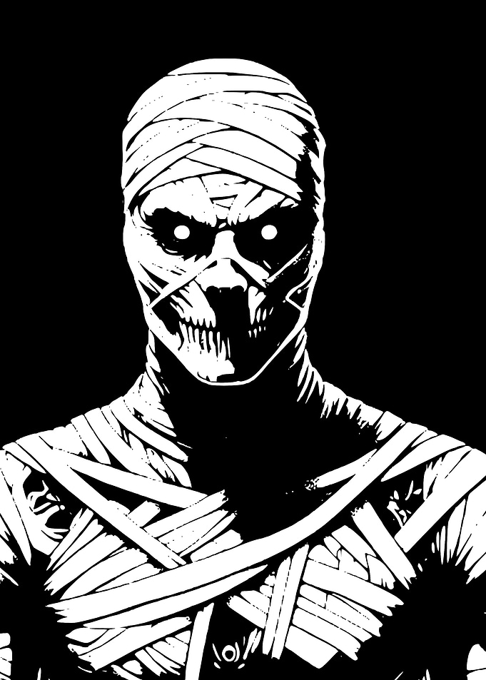 Mummy Portrait in Black and White