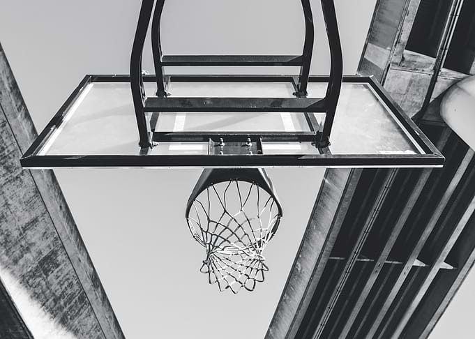 Black and White Basketball Hoop