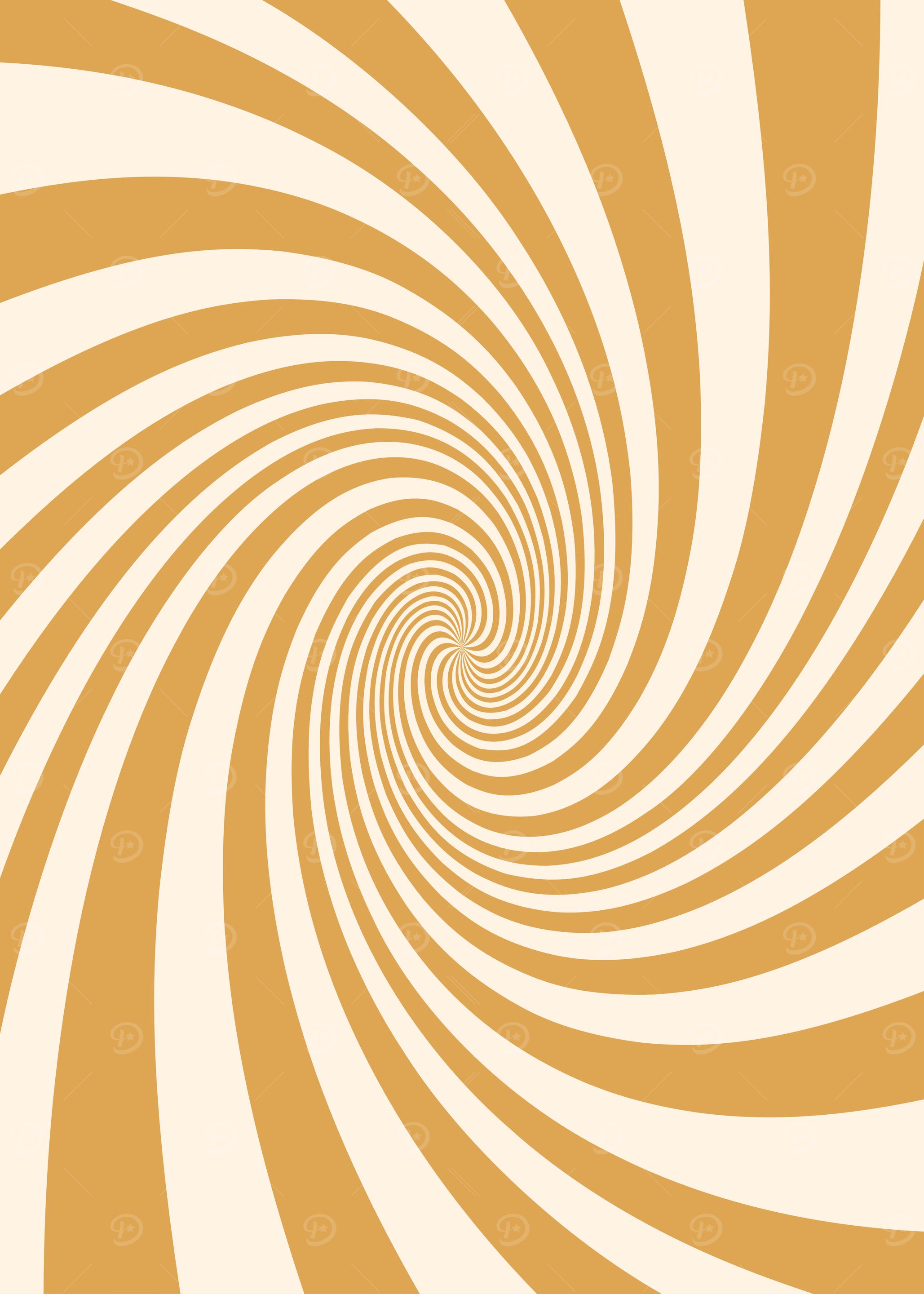 Hypnotic Swirl Pattern in Gold and White