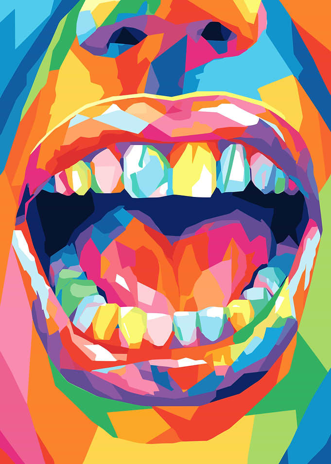 Colorful Open Mouth Pop Art
