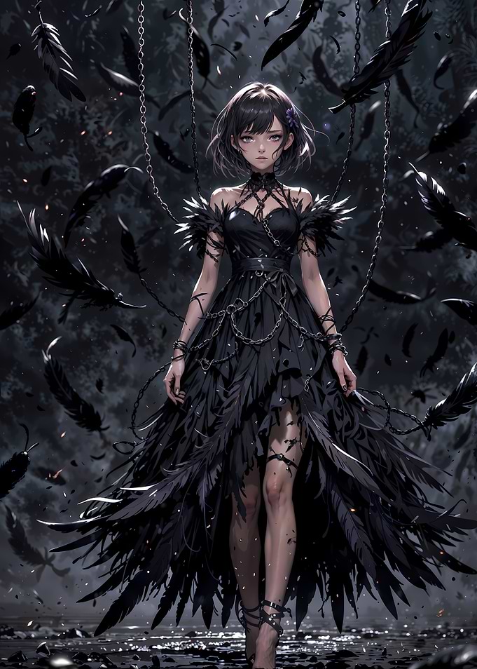 Chained Raven Angel