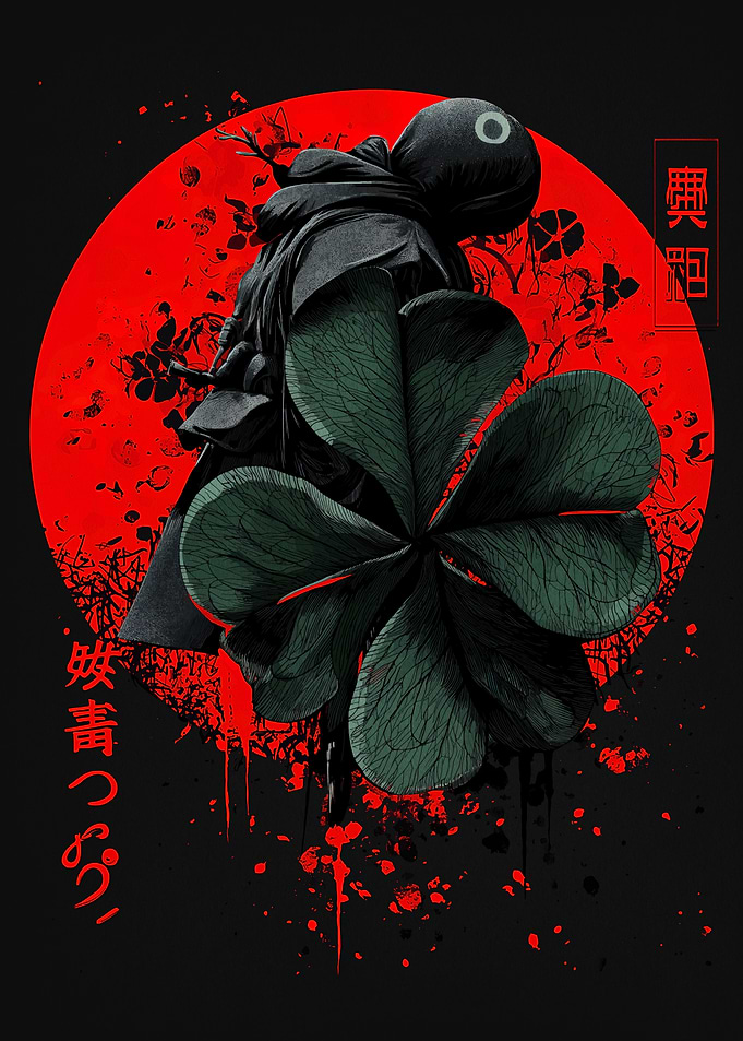 Clover and Figure in Black