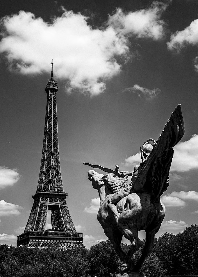 Eiffel Tower and La France renaissante, Paris