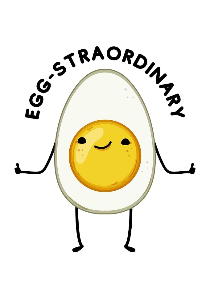 Egg-straordinary Cartoon Egg Character Illustration