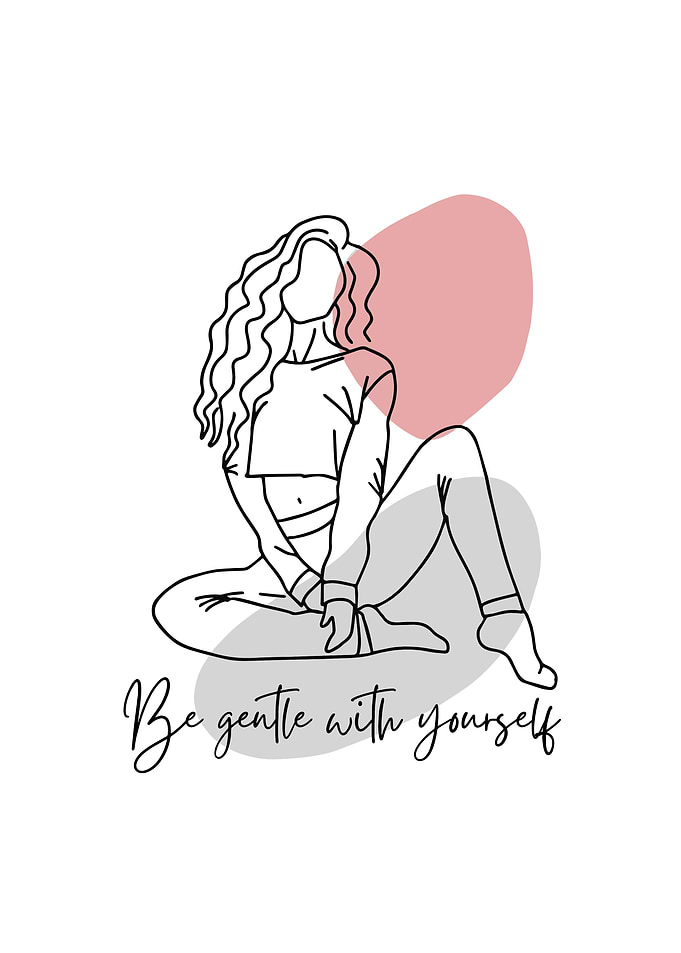 Be Gentle With Yourself Line Art