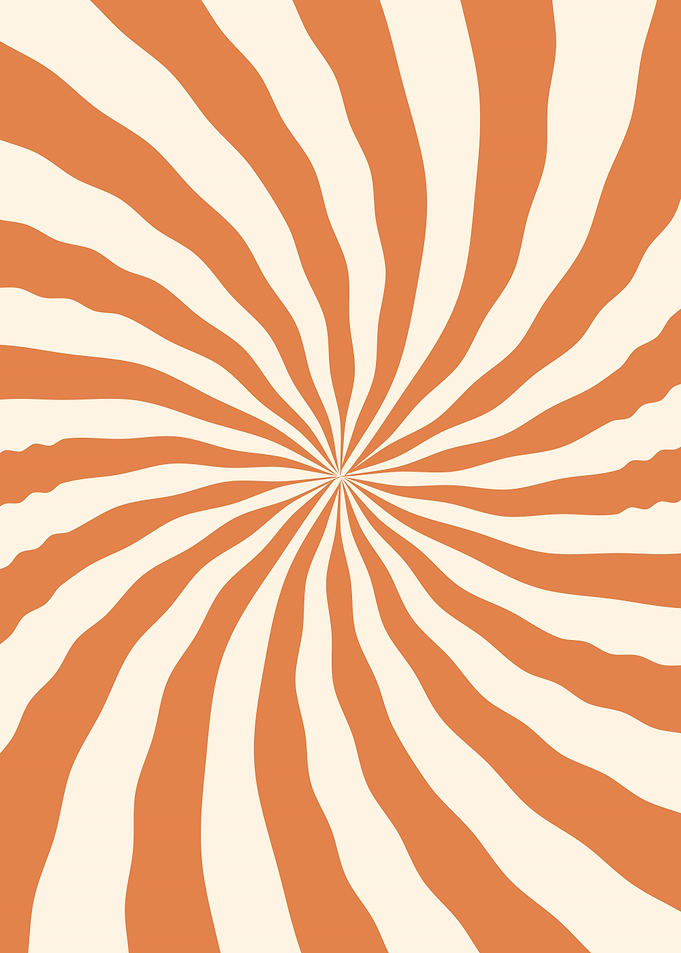 Retro Orange and Cream Swirl Pattern