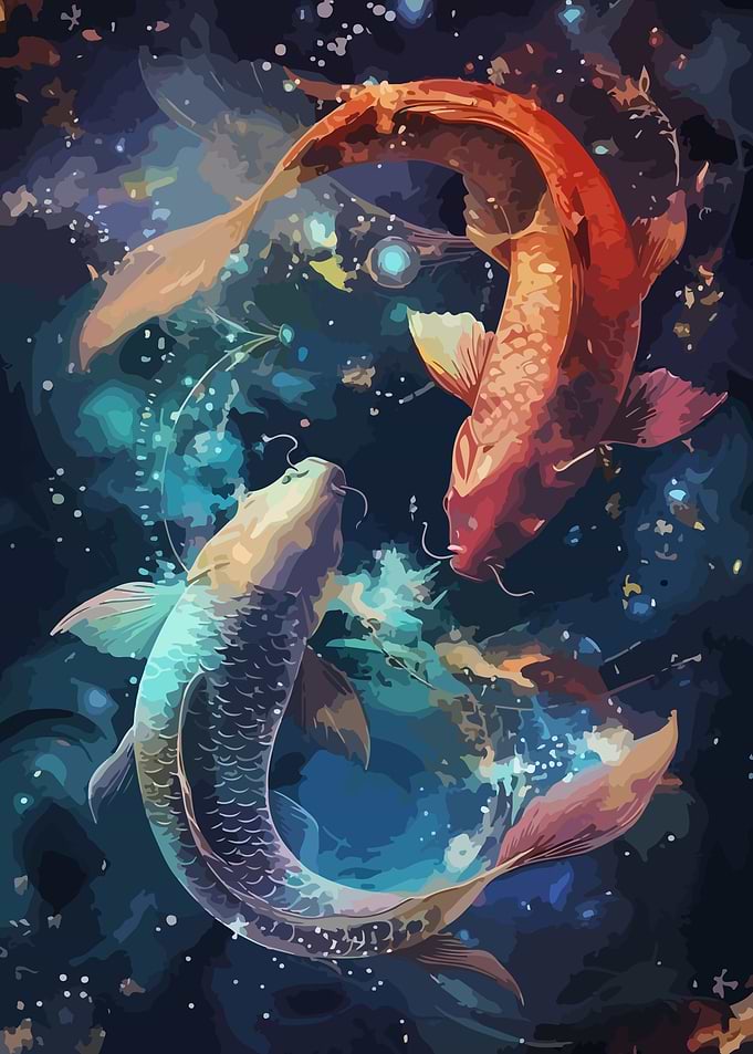 Koi Fish Yin Yang Painting