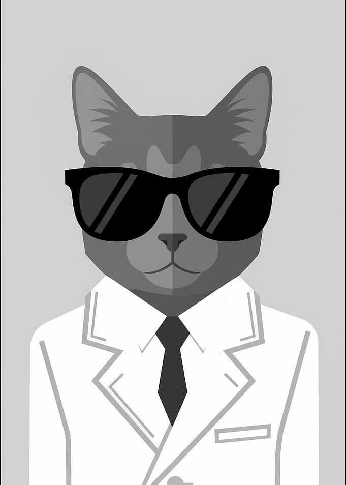 Cool Cat in Suit and Shades