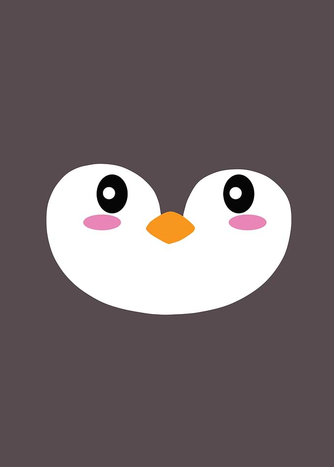 Cute Penguin Face Illustration