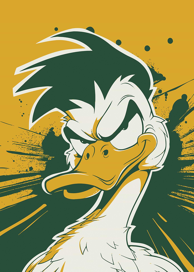 Angry Duck Cartoon Illustration