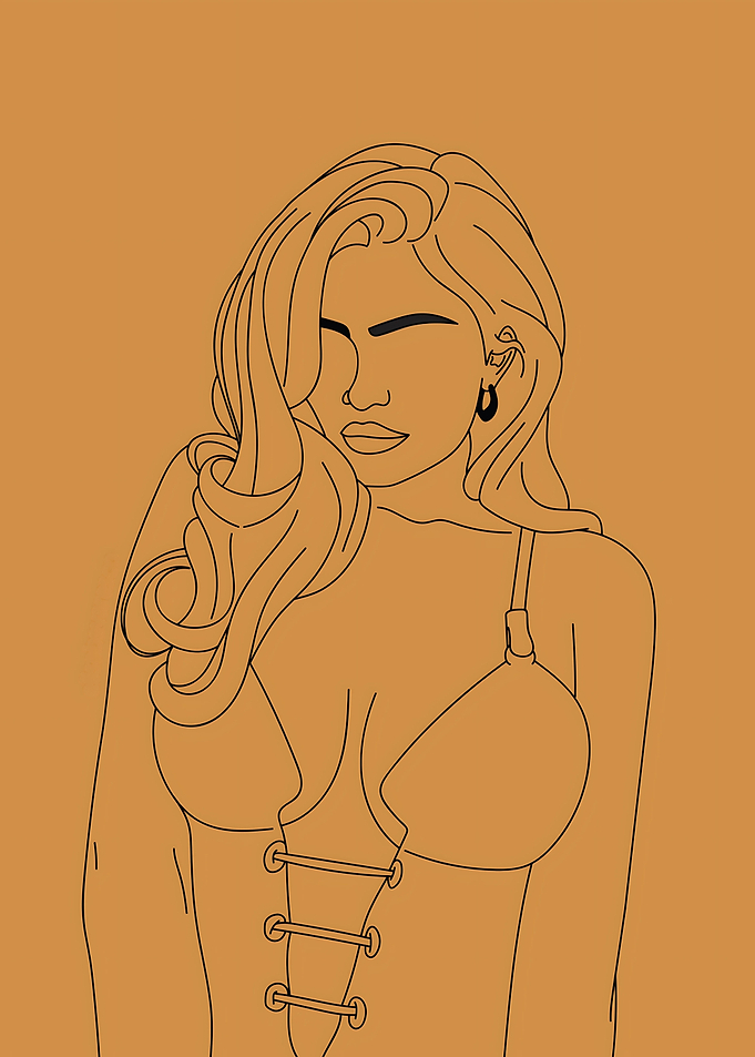 Kylie Jenner Line Art Illustration