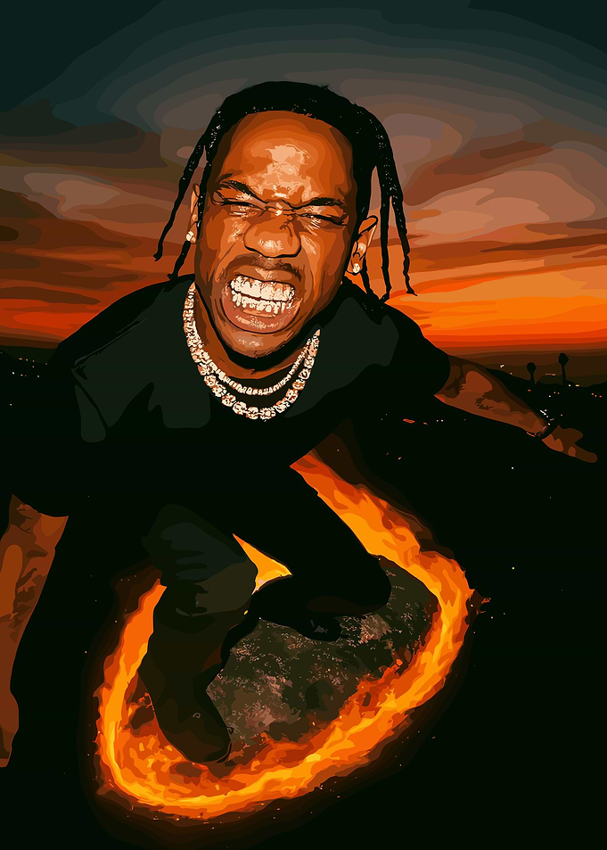 Travis Scott Digital Art Portrait