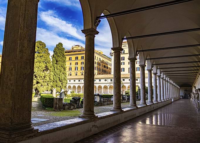 Roman Cloister with Garden View