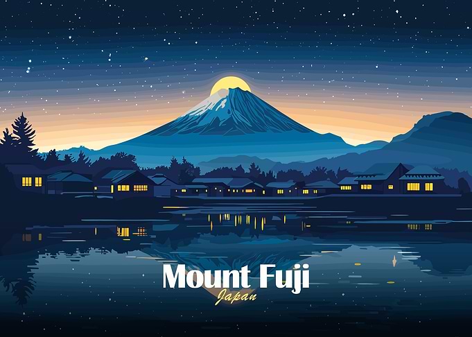 Mount Fuji at Night