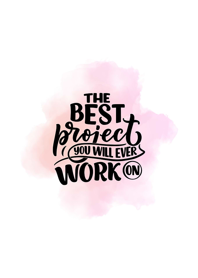 Motivational Project Quote on Watercolor Background