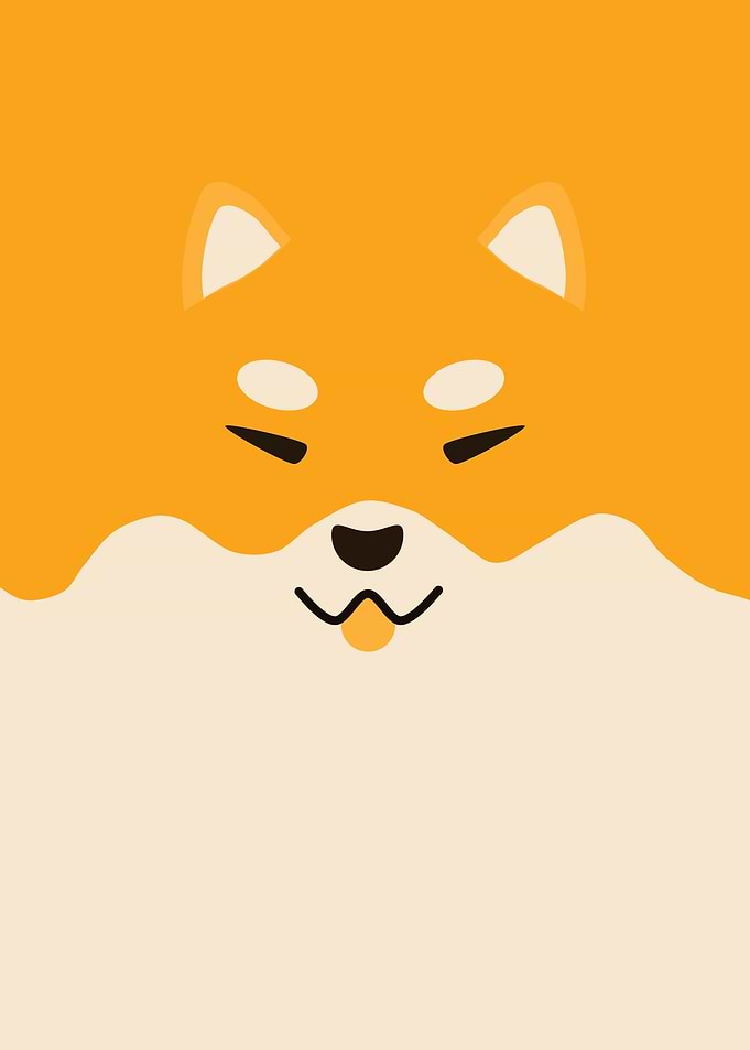 Minimalist Shiba Inu Dog Portrait