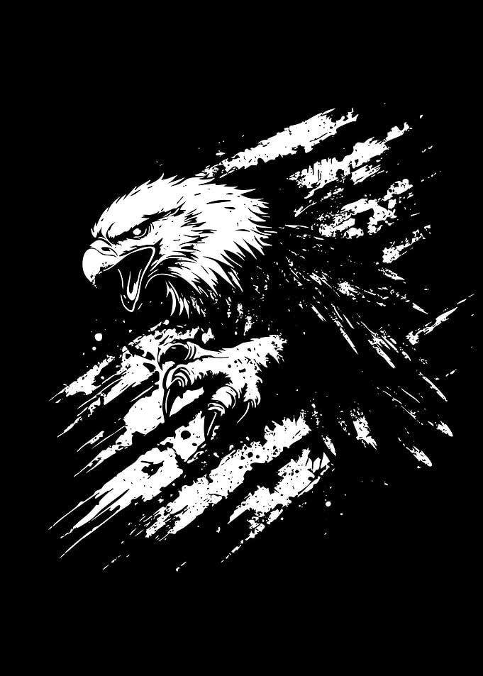 Eagle Black and White Graphic Design