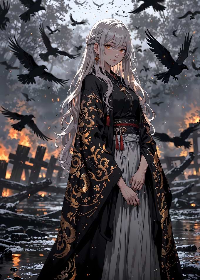 Raven Maiden in Burning City