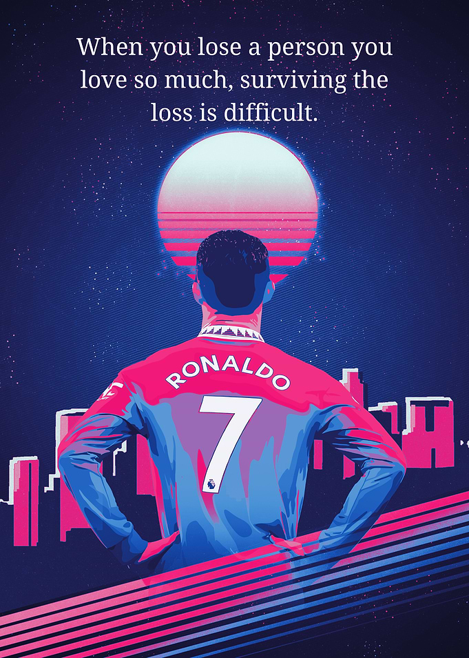 Ronaldo Retro Art with Quote