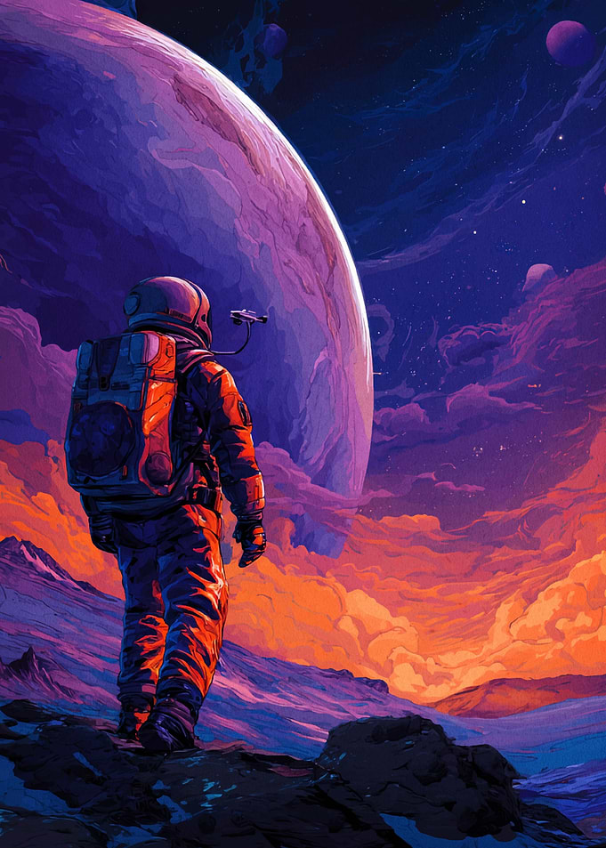 Astronaut on Alien Planet Digital Art