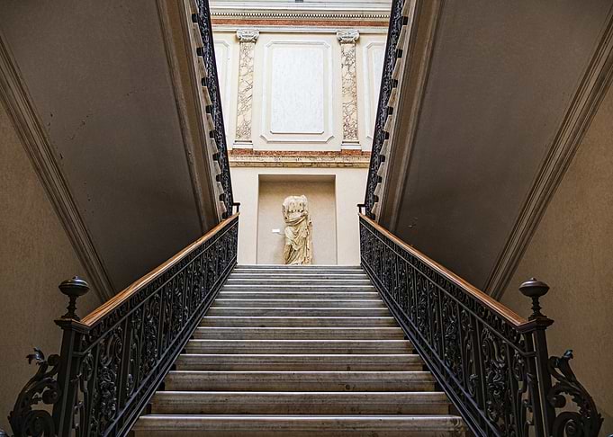 Grand Staircase with Sculpture