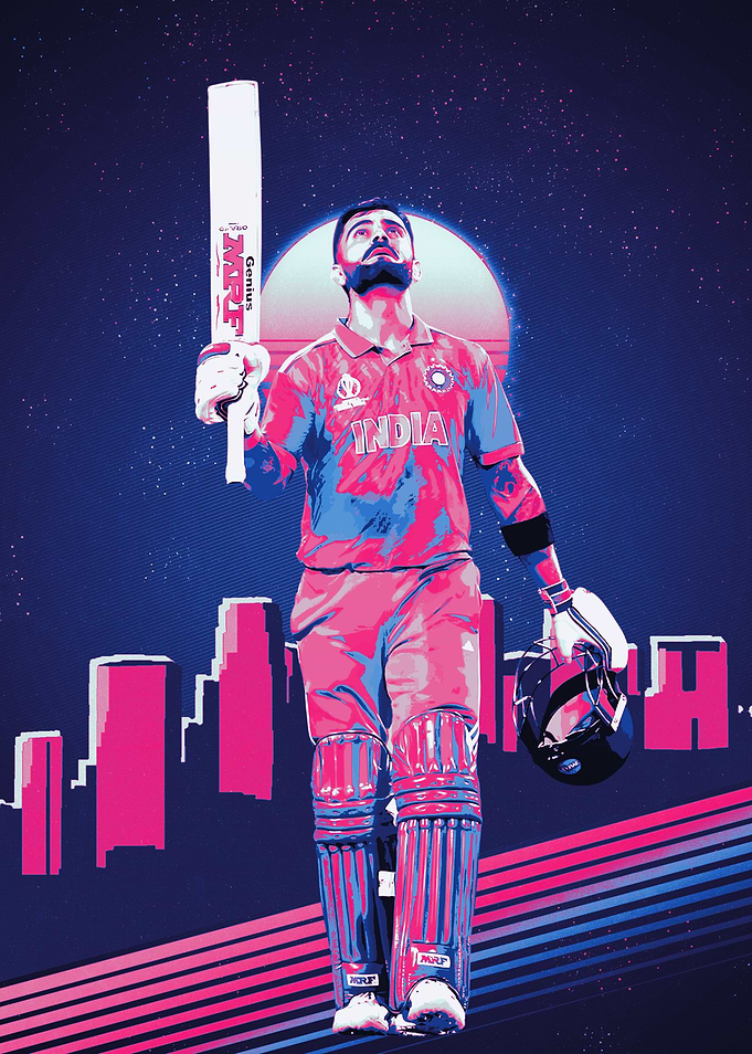 Virat Kohli Cricket Pop Art