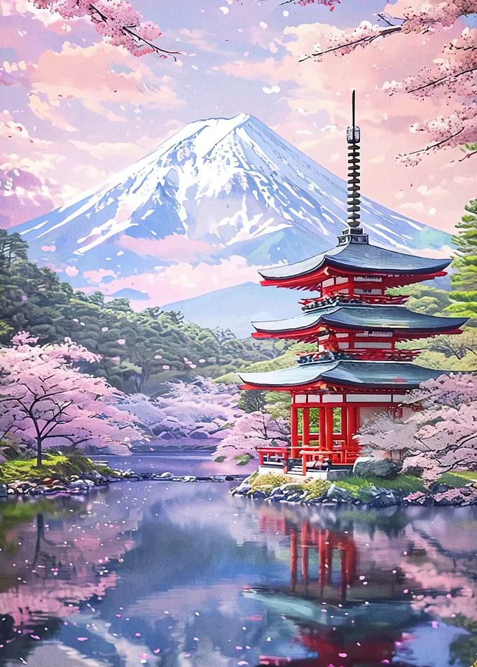 Japanese Pagoda Mount Fuji