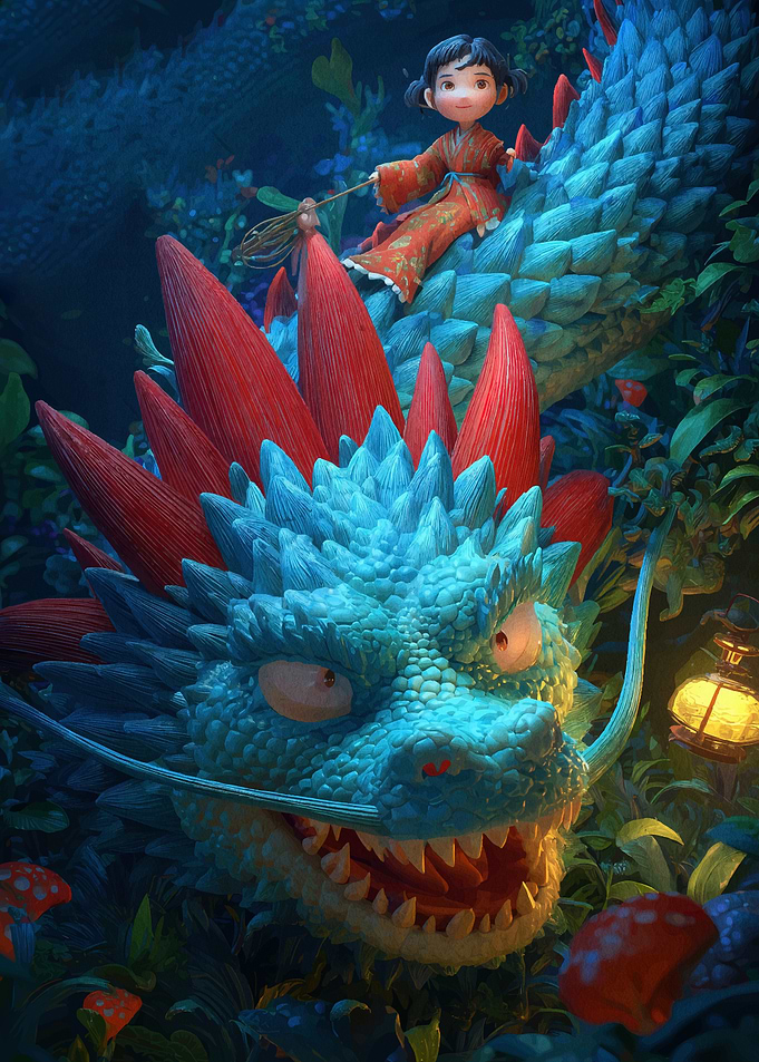 Girl Riding Dragon