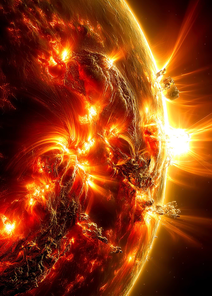 Solar Flares Erupting on the Surface of the Sun