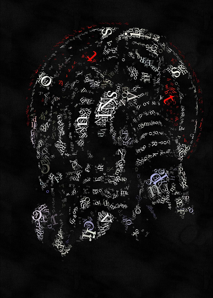 Skull Made of Letters