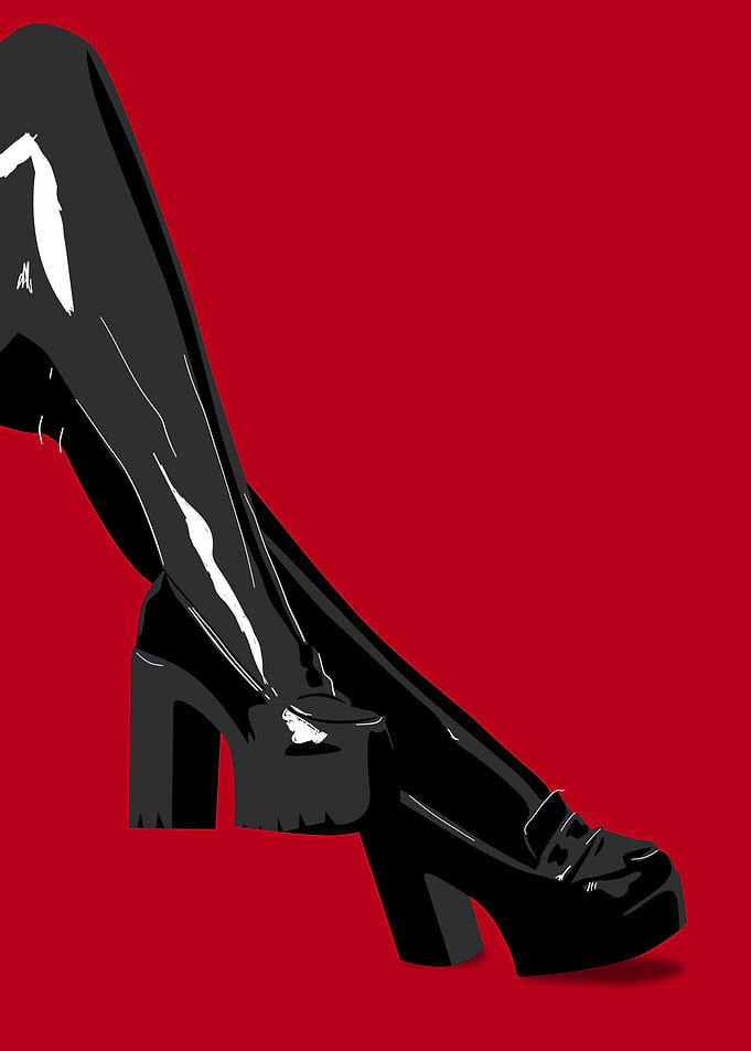 Black Latex Legs and Shoes