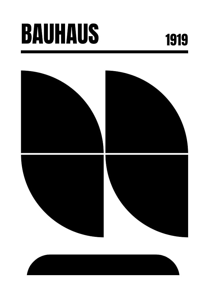 Bauhaus 1919 Black and White Poster