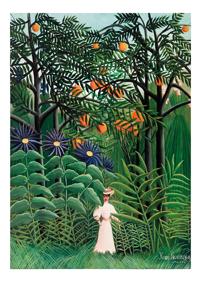 Exotic Landscape with Woman in White