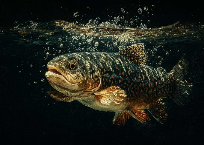 Underwater Trout Painting | Angler gift idea