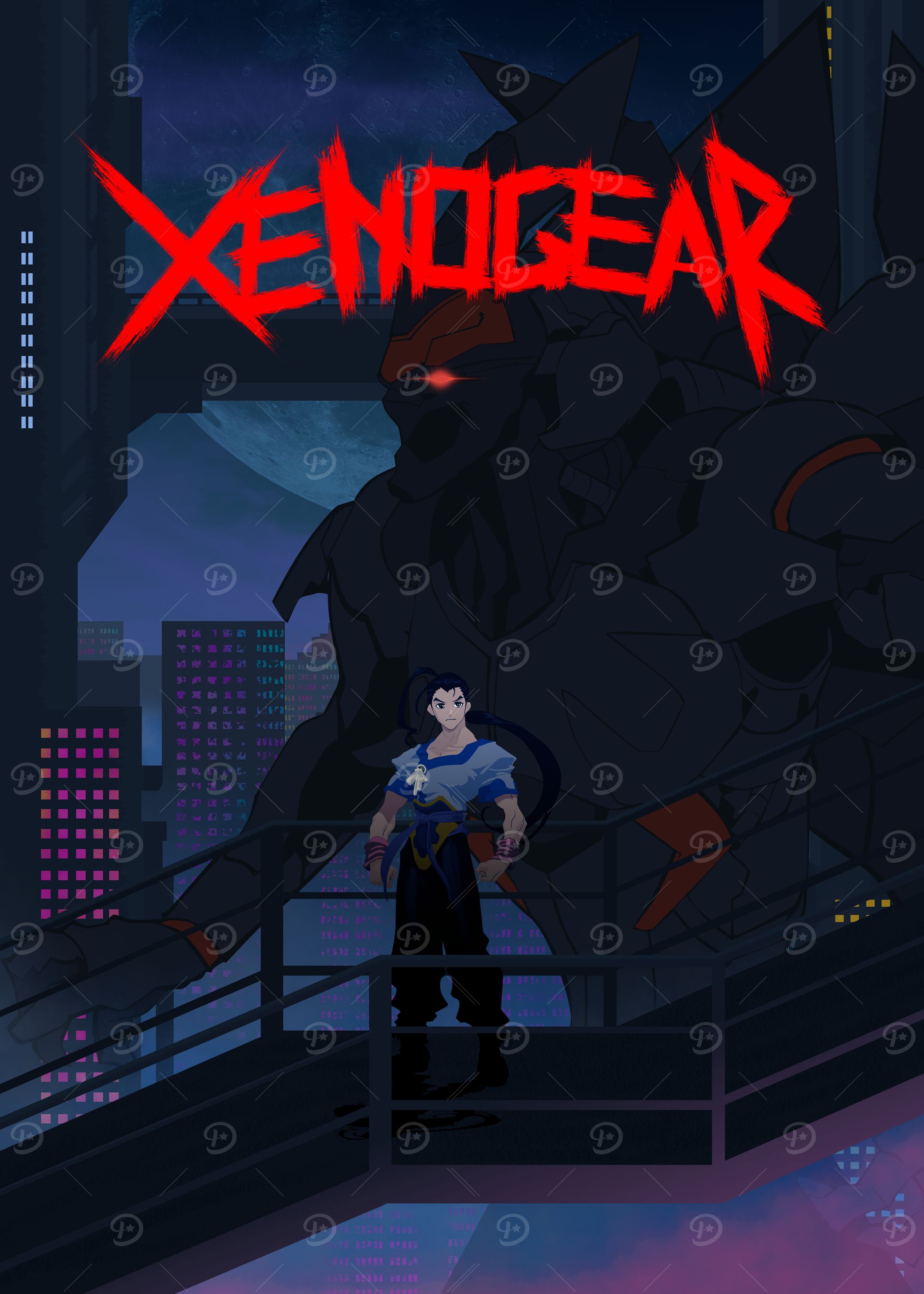 Xenogears Fei and Weltall Illustration