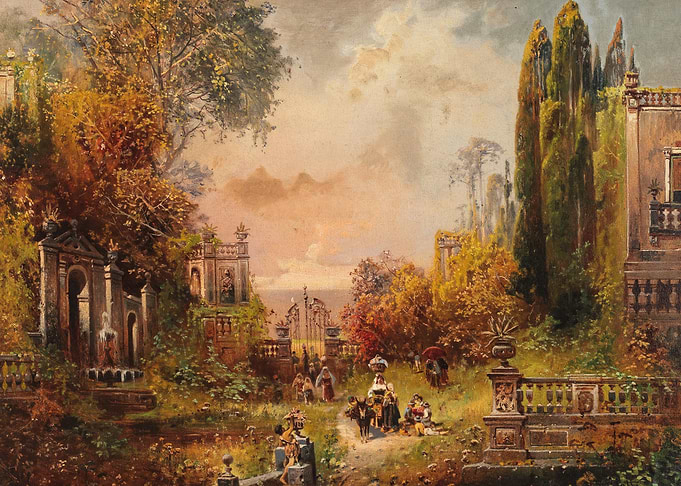 Italian Landscape Painting with Figures