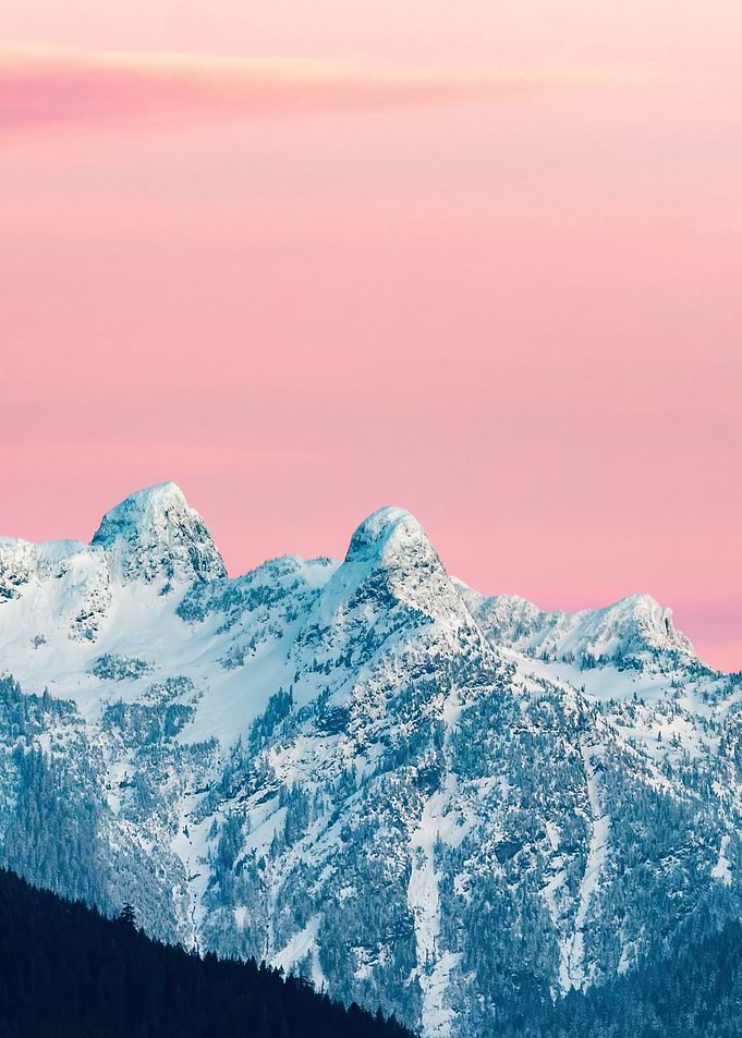 Snowy Mountains at Sunset
