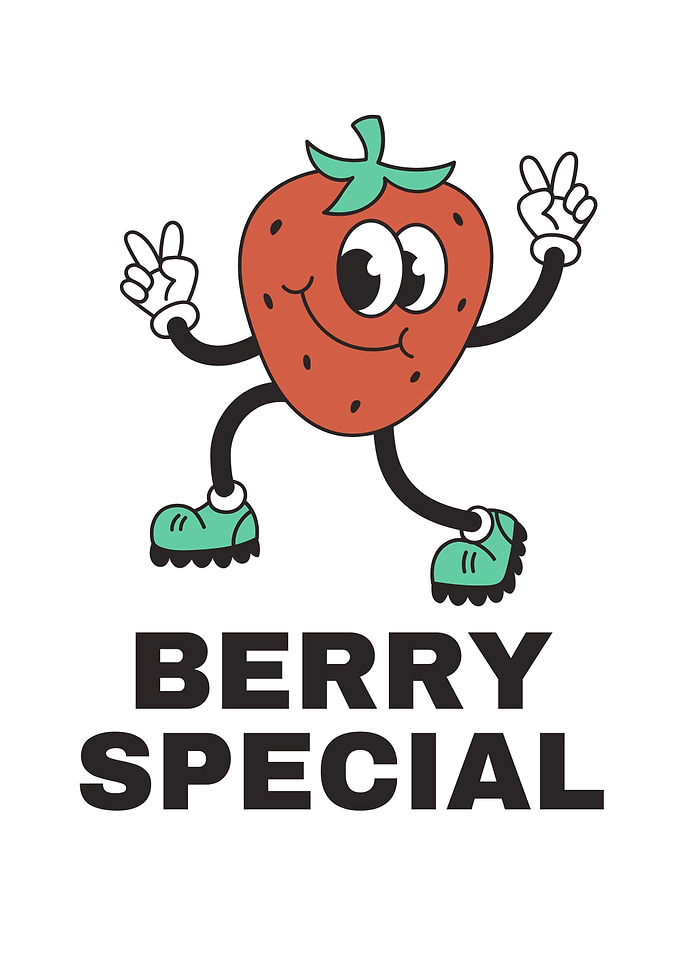 Berry Special Cartoon Strawberry Character