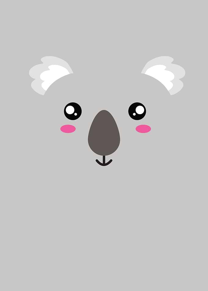 Cute Koala Face Illustration