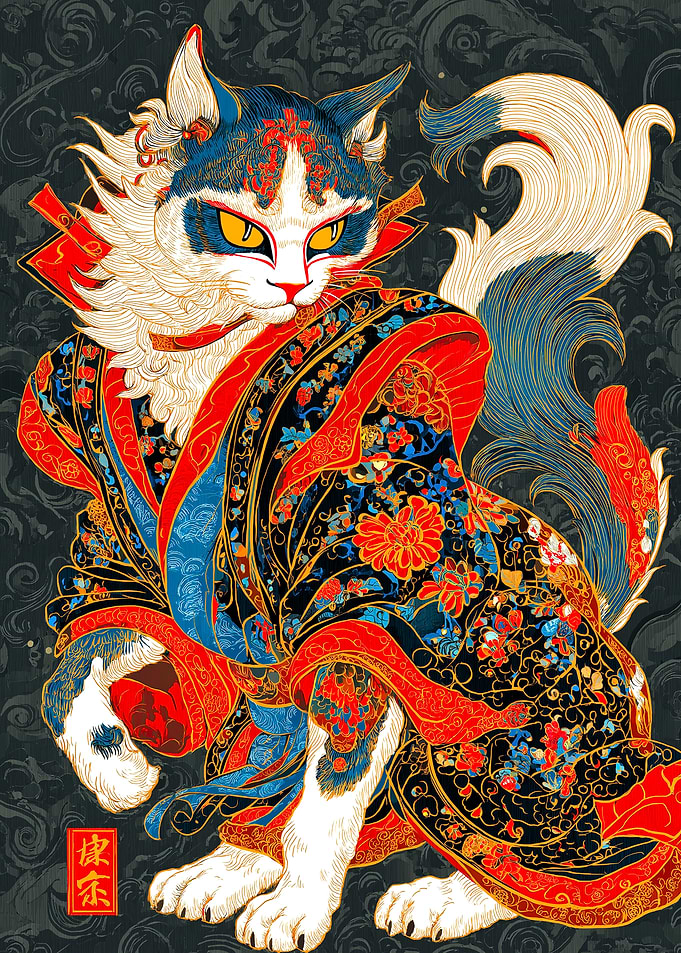 Cat in Kimono