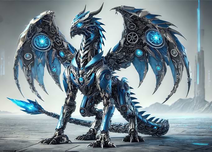 Mechanical Blue Dragon