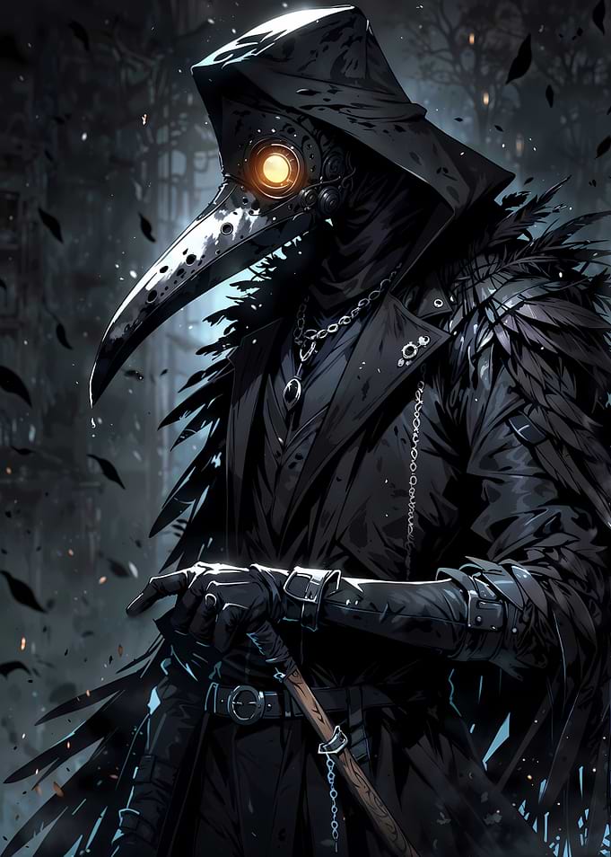Plague Doctor with Glowing Eye