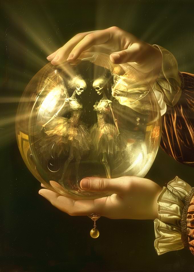 Skeleton Fairies in a Crystal Ball