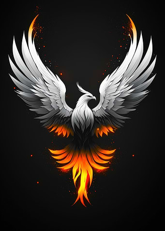 Phoenix wings of fire rising mythical bird of rebirth