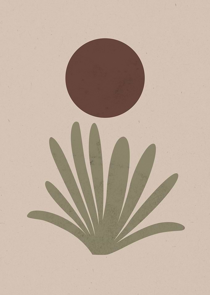 Boho art Plant and Sun