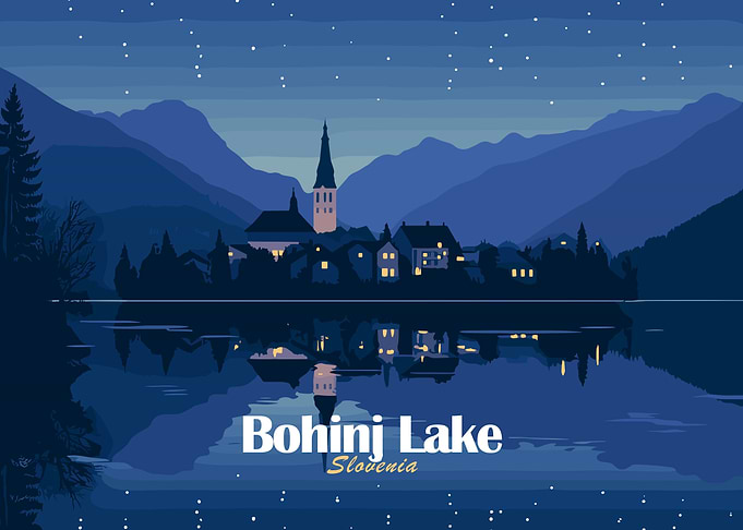Bohinj Lake Slovenia Night Landscape