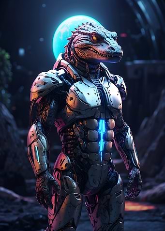 Alligator in cyborg body #1